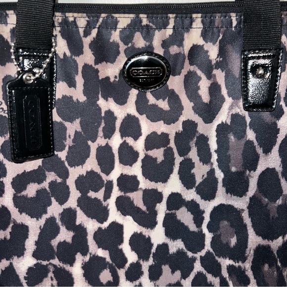 Coach Leopard Print nylon tote bag Excellent condition. - Picture 2 of 4